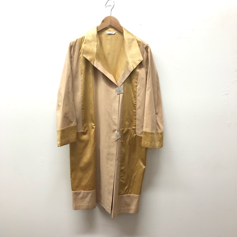 Dries Van Noten Long Jacket Silk Cotton Golden Color Size M